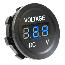 Voltmètre numérique rond étanche | Mini bateau de voiture moto, voltmètre numérique, panneau de, Volt mètre testeur de tension, écran de moniteur