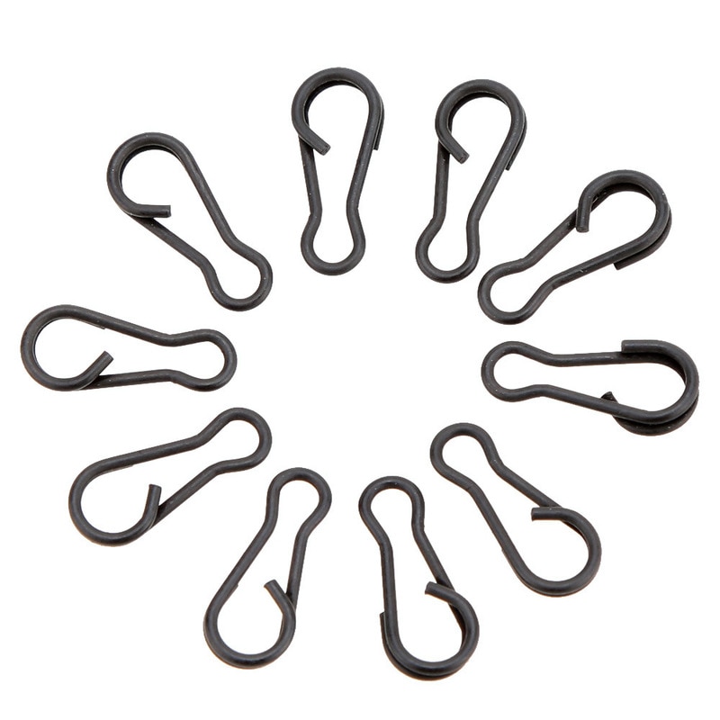 10 unids/lote de aparejos de pesca de carpa de acero inoxidable, Conector de señuelo de presión, Conector de emerillones de pesca, accesorios de aparejos nuevos