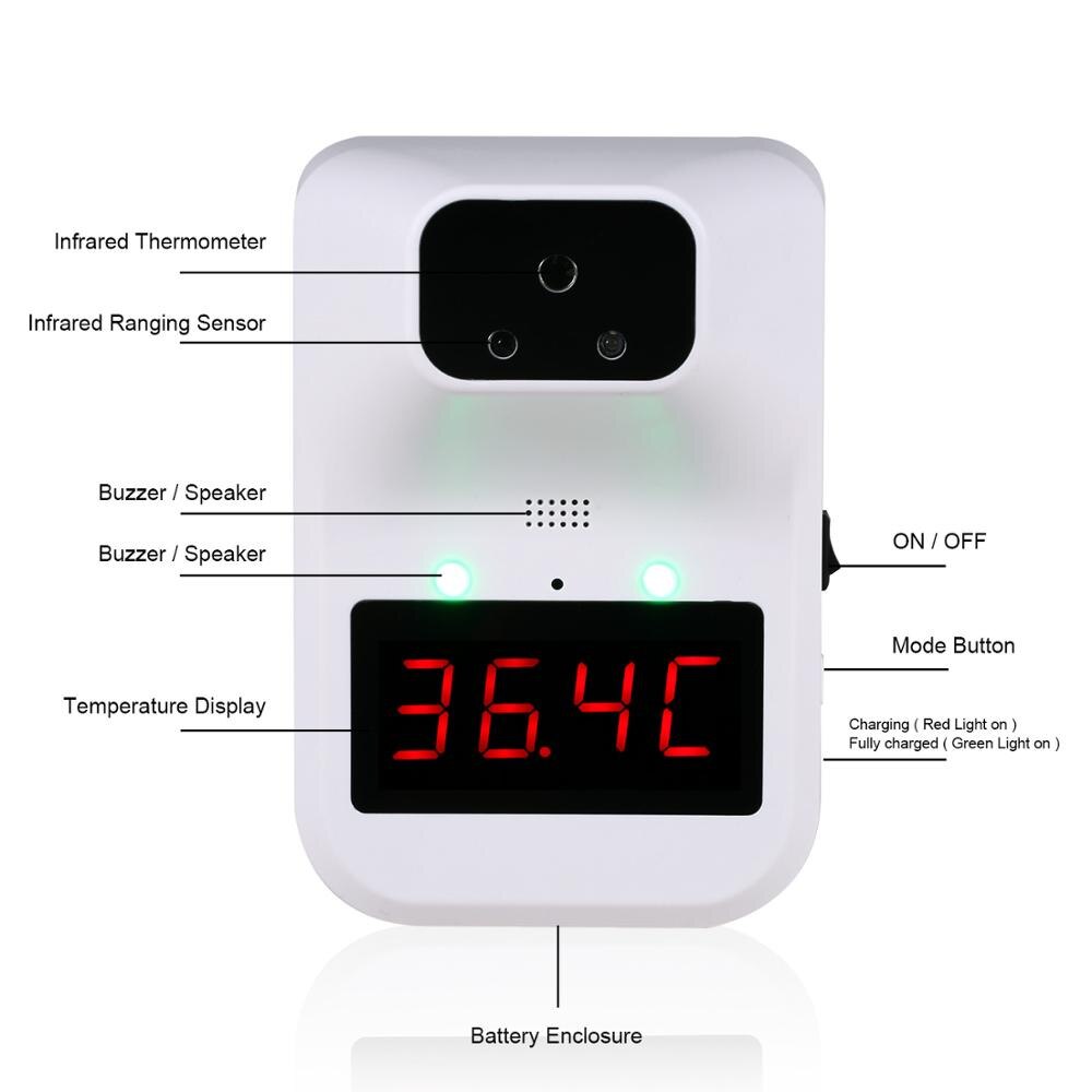 Termómetro infrarrojo IA, termómetro Digital de voz, alarma de temperatura corporal/objeto, seis idiomas °C/°F