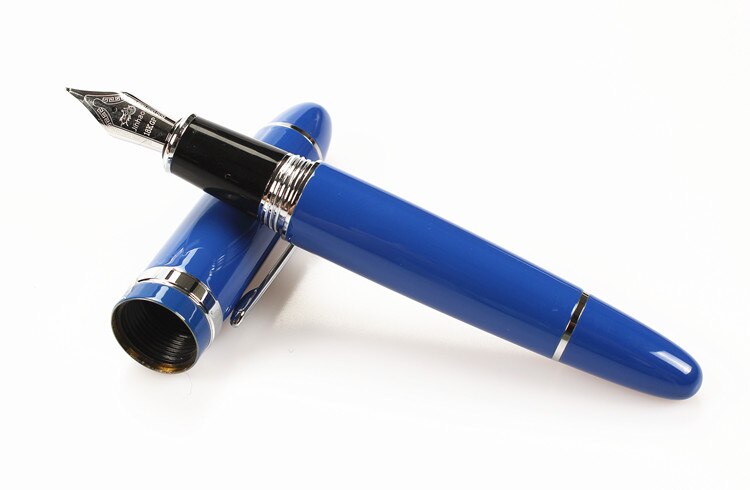 Jinhao 159 18 kgp 0.7mm medium bred spids fyldepen 8 farver til vælg metal blæk pen: U