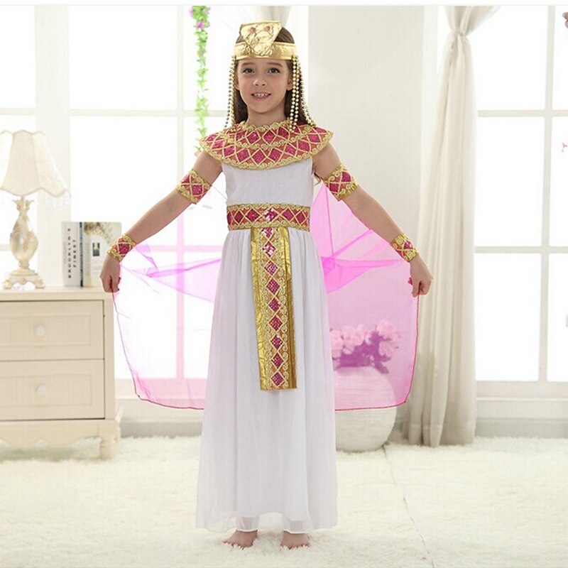 Halloween Arabische Egypte Prinses Jurk Meisje Leuke Queen Jurk Cosplay Carnaval Party Mooie Kinderen Kinderen Cosplay Kostuum