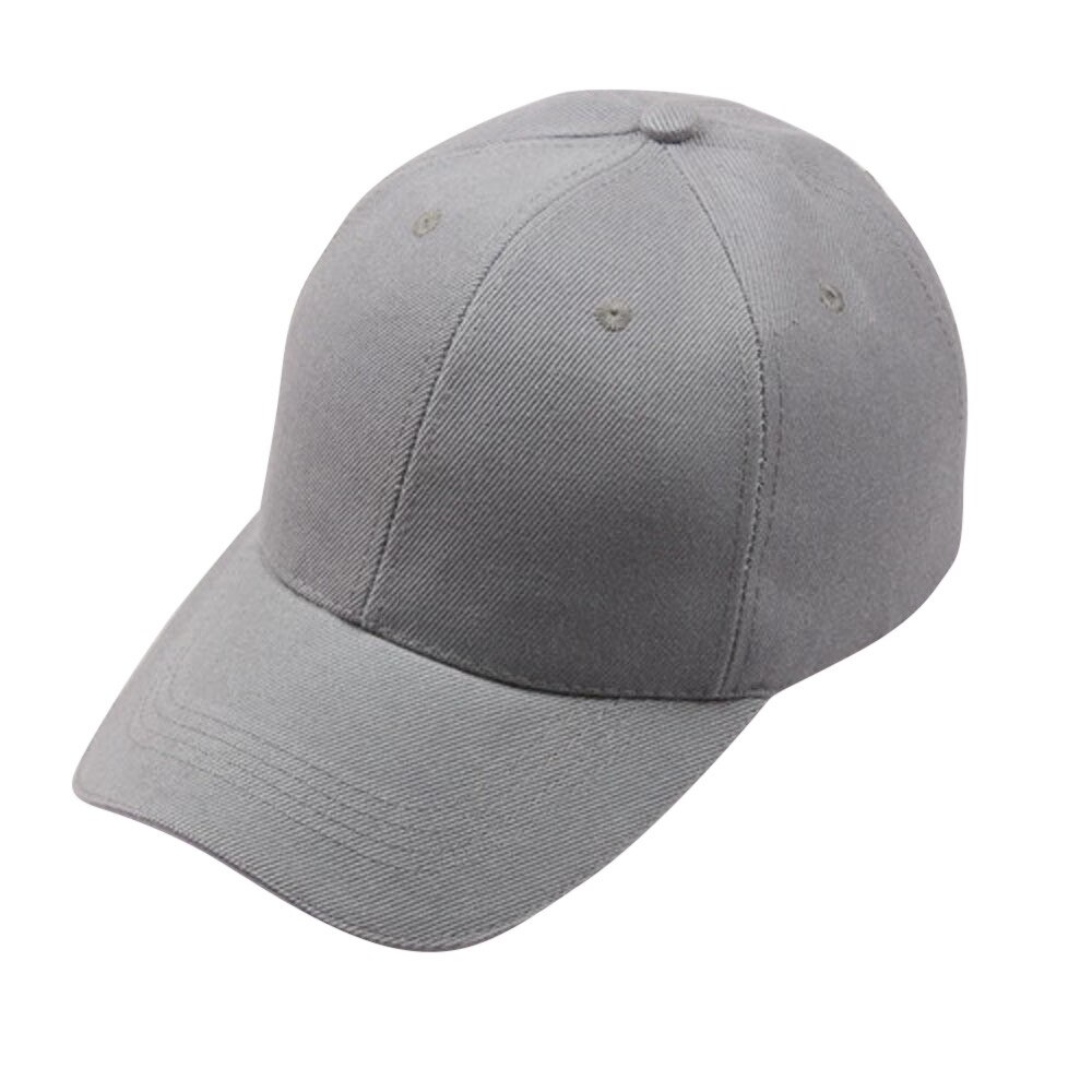 Women Solid Color Baseball Cap Snapback Hat Hip-hop Adjustable Women Men Baseball Caps Outdoor Sport Travel Caps Topee: Gray 
