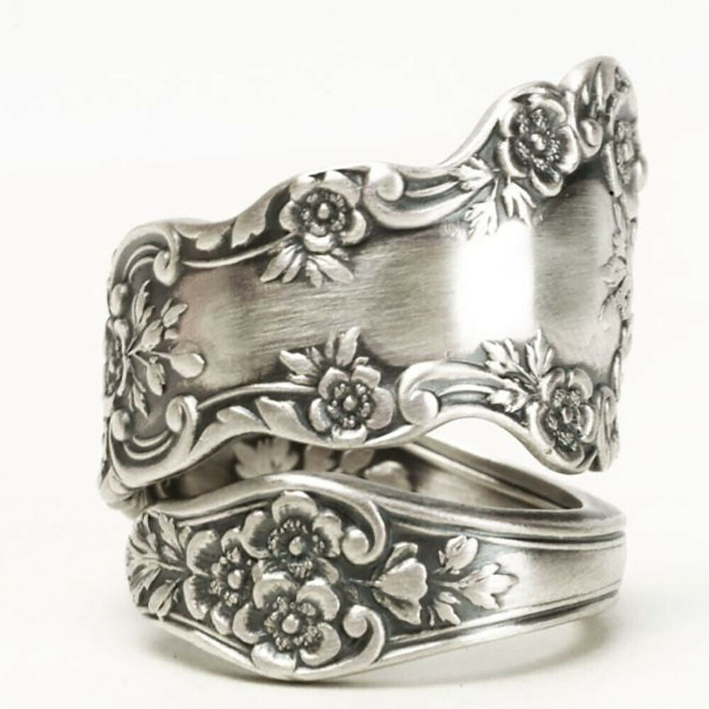 Jahrgang-Schmuck retro Carving Blume Ring Kreative Empfindliche Geschnitzte aufbringen Pflanzen Ring retro ErkläSprosse Ringe für Frauen