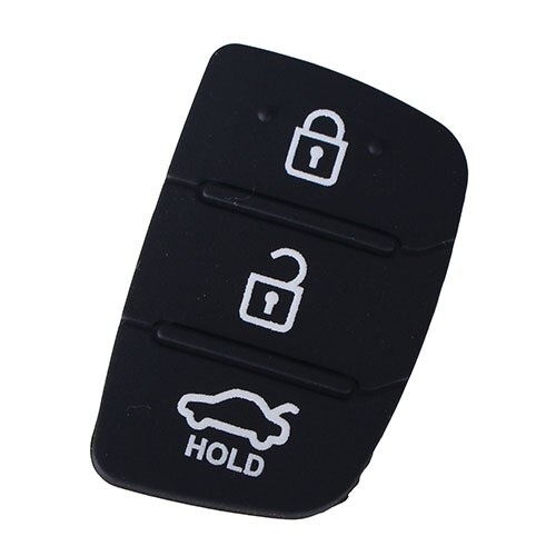 Dandkey 3 4 knapper silikone bil nøgle cover etui gummi pad til hyundai  i30 i35 ix20 ix35 ix45 solaris verna kia rio  k2 sportage: 3 knapper