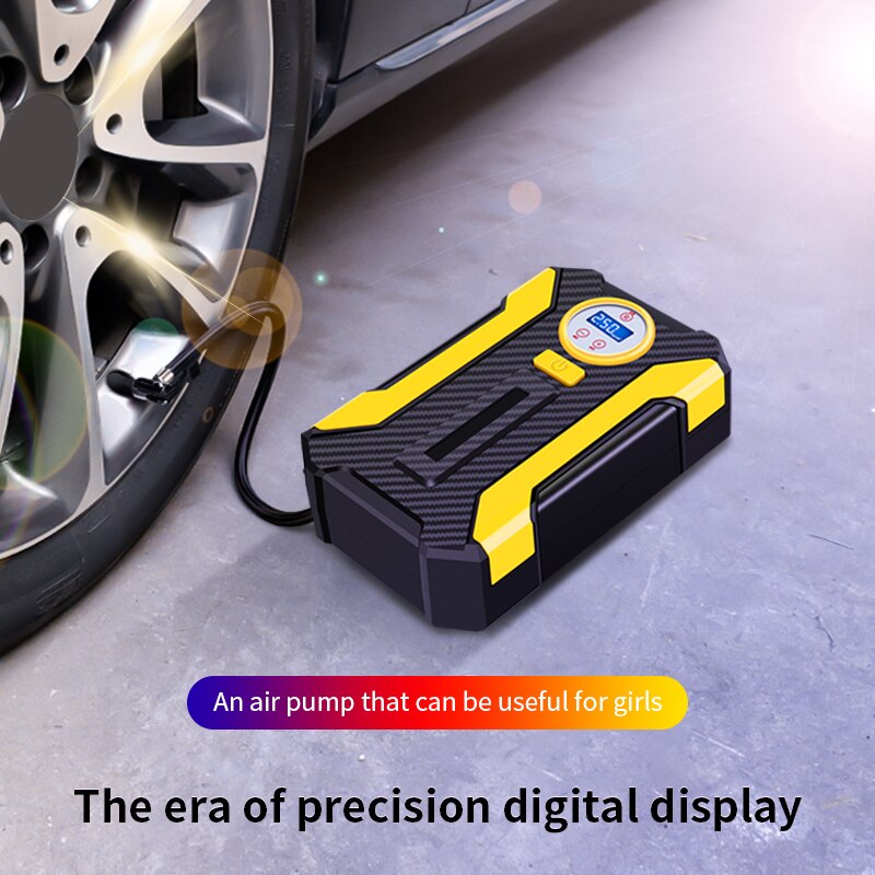 Automotive tire inflator LED digital lighting tire on board inflation pump DC 12V air compressor toolbox, automotive tires, bicy