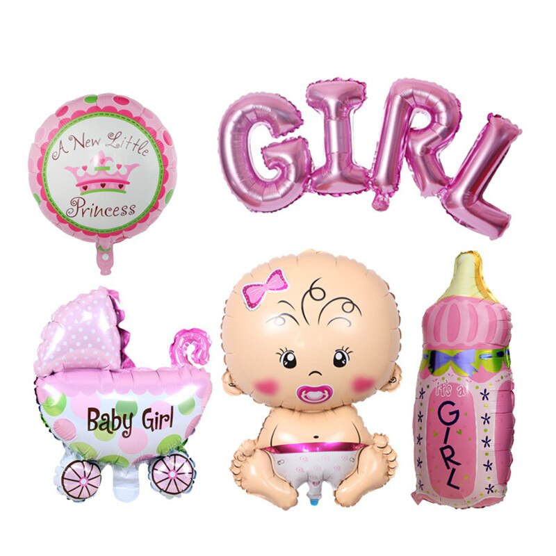 1 set baby shower barn 1st födelsedag dekoration helium brev folie ballonger pojke leksaker flicka festtillbehör: Flicka