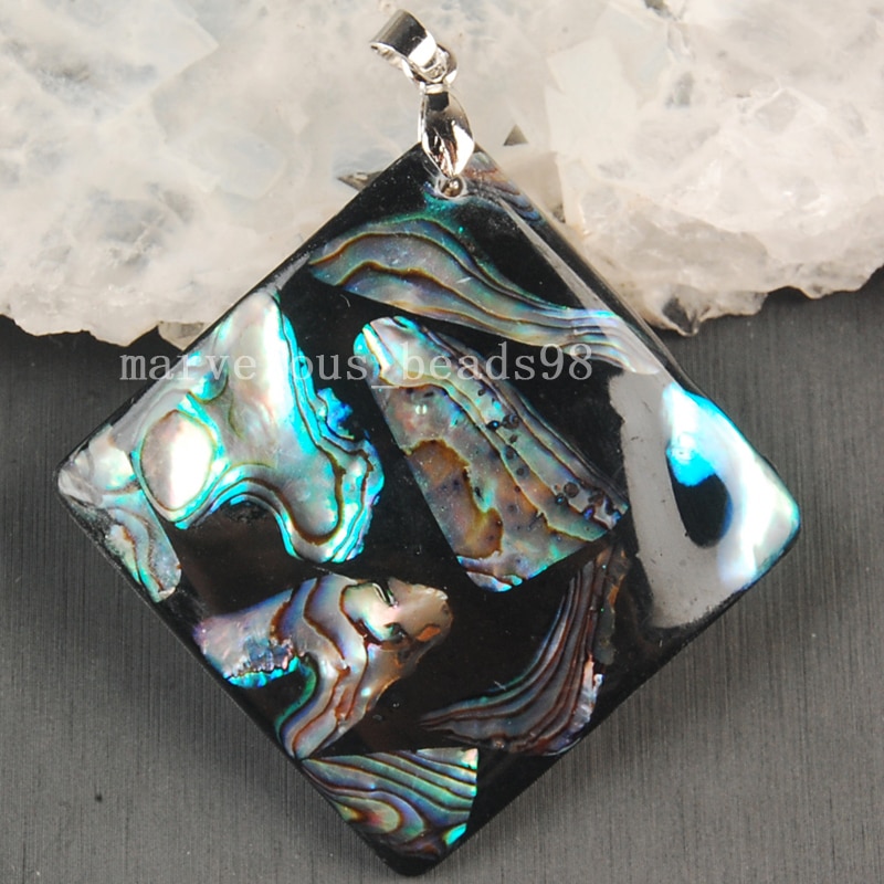 Mooie sieraden 46x46mm Nieuw-zeeland Abalone Shell Art Hanger Kraal MC3640