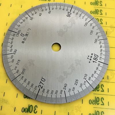 Diameter:90mm inner hole:8mm thickness:2mm 360 degree Stainless steel dial scale disc