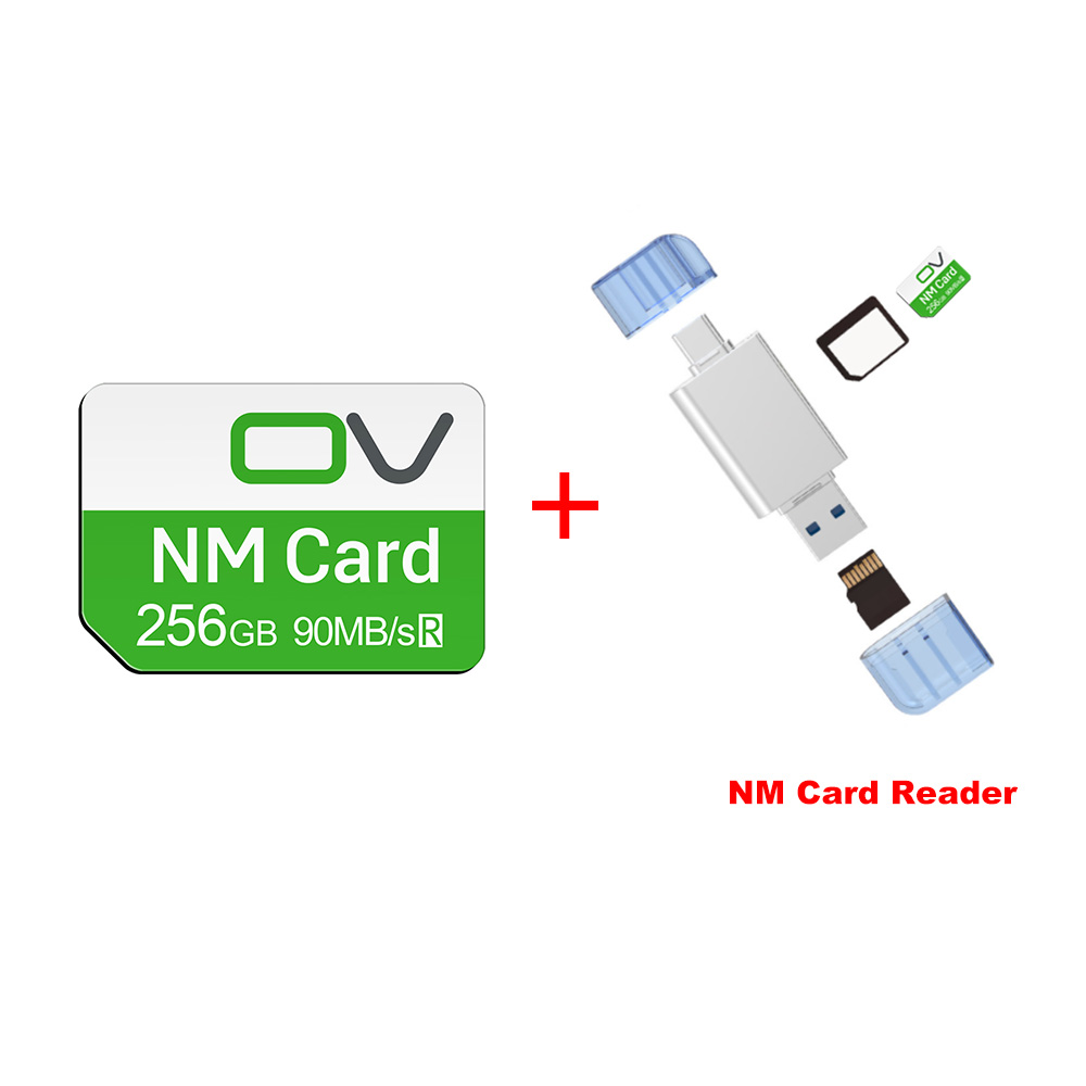 Karta pamięci OV Nano 256GB dla Huawei Mate 30 40 50 60 P30 P40 P50 P60 pro Honor Nova Series Pad NM Card z czytnikiem kart typu C: 1GB