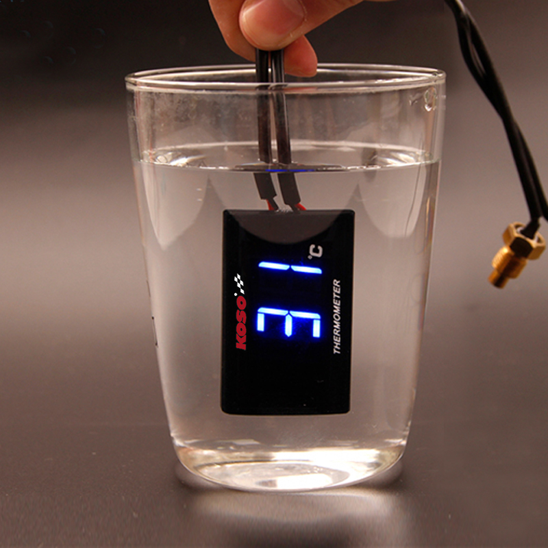 KOSO Motorrad Wassertemperatur Minimessgerät Universal- LCD Digitaler Bildschirm Sensor Thermomete SAMCI Temperaturanzeige