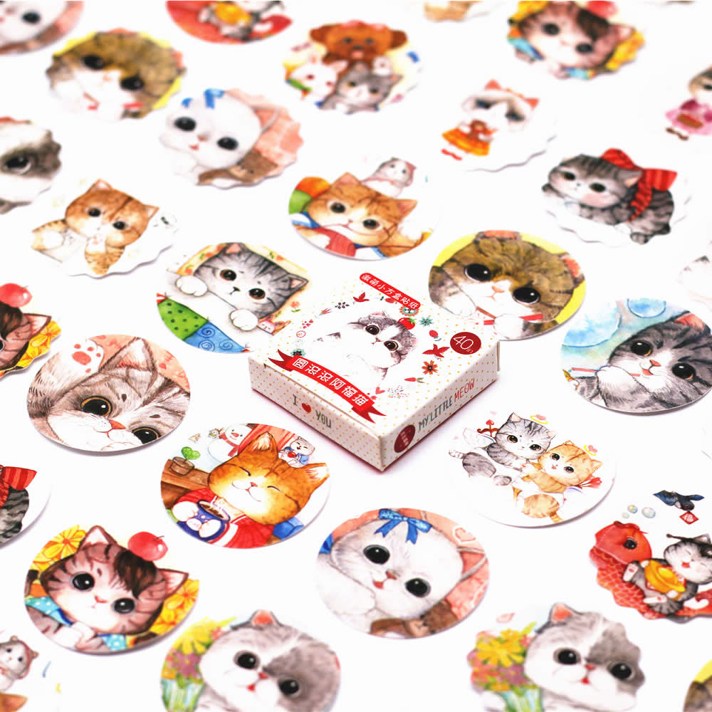 40 PCS Animal Family Friends Sticker Animal Decals Stickers for Children to Laptop Suitcase Guitar Fridge Bicycle Car: D