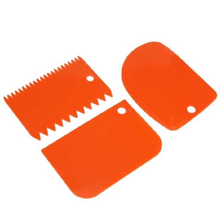 3 stk kage værktøj kage skraber uregelmæssige tænder kant diy skraber kage dekoration fondant wienerbrød fræser bagning spatler værktøj forme: Orange