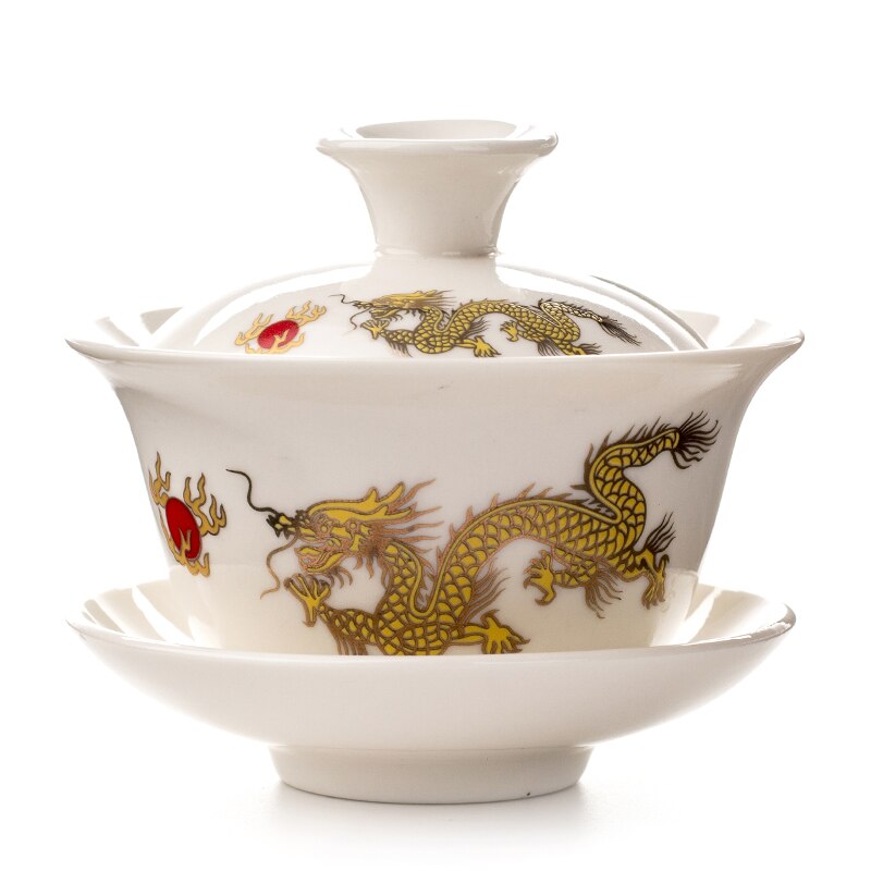 Taza de té Gaiwan tueen tetera china tradicional Kungfu tetera tazón de té de cerámica taza de porcelana Sancai taza de té juegos D002: 3