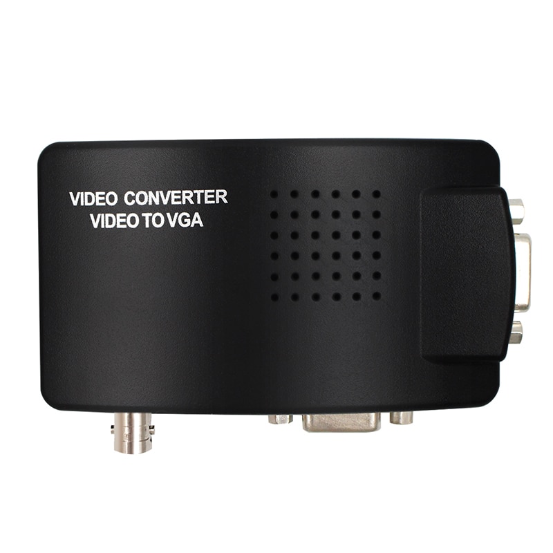 BNC to VGA Video Converter, S-video Input to PC VGA Out Adapter with dc cable or s video cable or power adapter