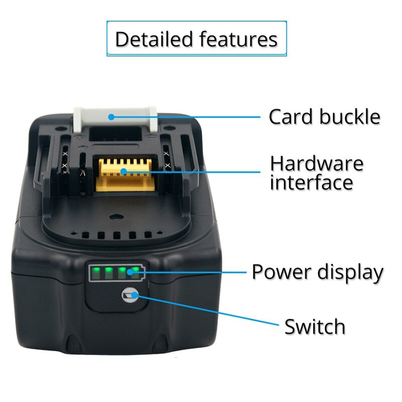 100%  original for makita 18v 6000 mah oppladbart batteri med ledet li-ion-erstatning lxt  bl1860b bl1860 bl1850