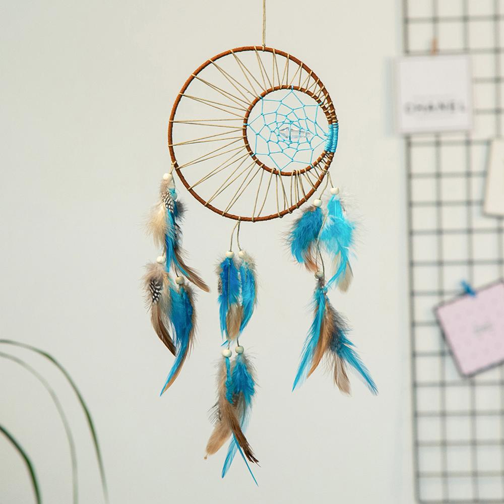 Atrapasueños nórdico atrapasueños grande blanco azul decoración de habitación de niños decoración de habitación de niñas decoración de boda para mujeres