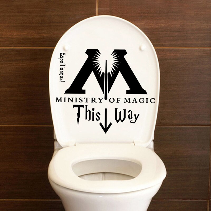Grappige Ministerie Van Toverkunst badkamer muur sticker home decor wc decoratie muurstickers waterdicht wc stickers