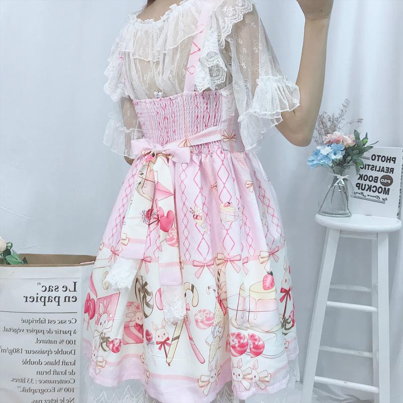 JSK-robe d'été Lolita à volants, robe falbala pour gâteaux, robe et blouse pour bonbons
