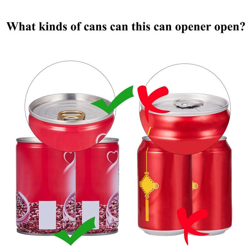 -2 Piece Electric Can Opener Smooth Felt Edge Automatic Kitchen Can Opener,Easy to Open Can,Red + White