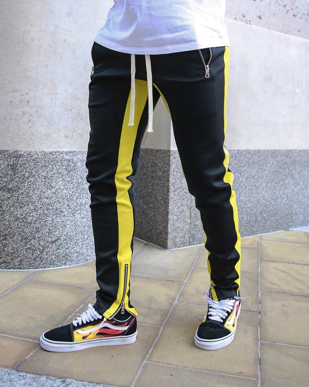 Jogging tilfeldig hombre pantalones de aptitud de los hombres ropa deportiva bukser: L / Gul