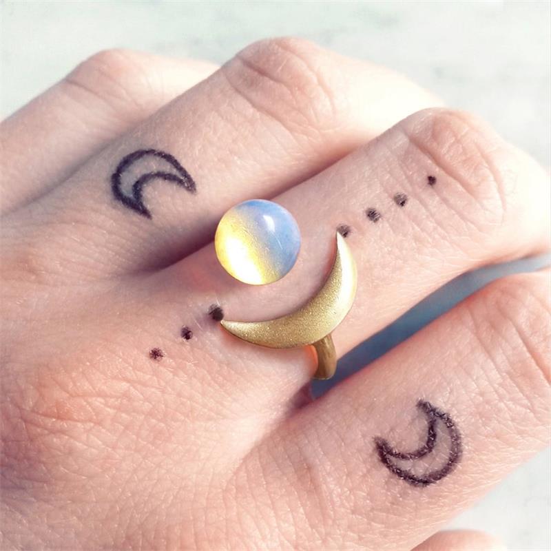 Boho halvmåne guld opal måne ring hvid klar sten ringe til kvinder bryllup forlovelsesfest enkel ring