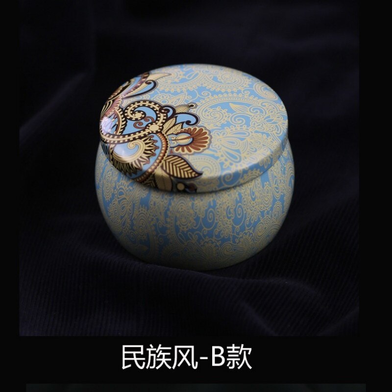 Mooie mini blikken doos sieraden blikken doos koekjes snoep thee opslag ronde trommel blikken doos lade organizer: B