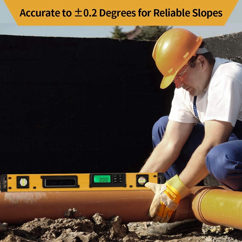 24-Inch Digital Torpedo Level And Protractor Neodymium Magnets Bright Lcd Display Ip54 Dust/Water Resistant Smart Level CNIM