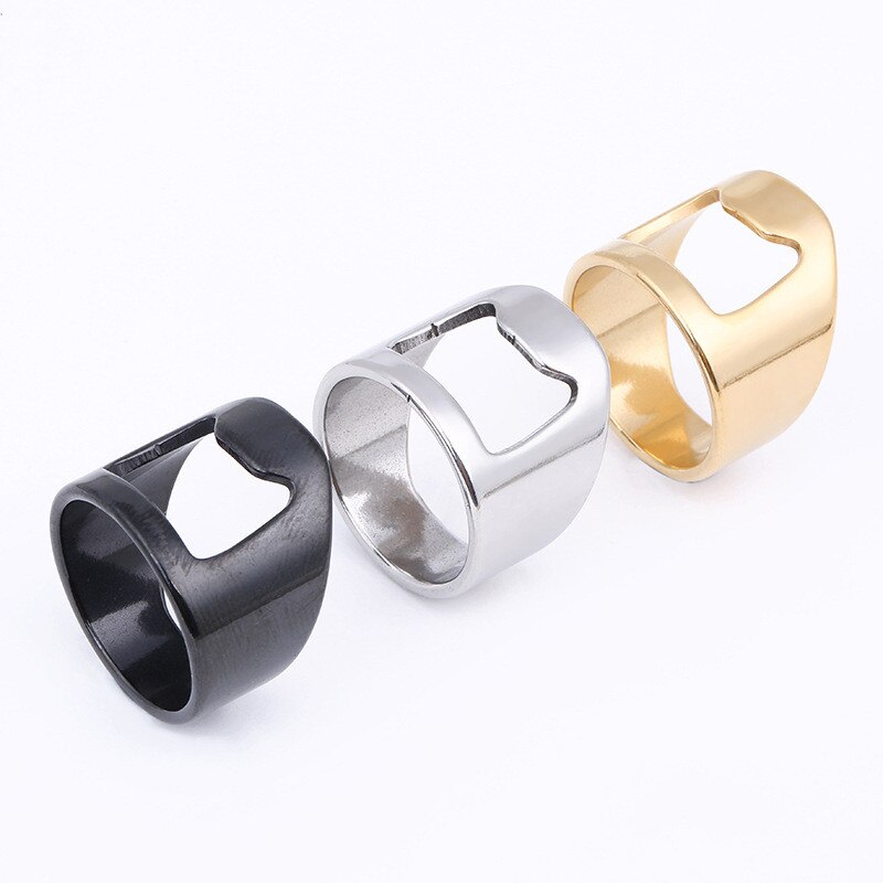 Rvs Bier Openers Vinger Ring Voor Man Ring-Vorm Bier Flesopener Ringen Bar Gereedschap Cool Ringen mannen