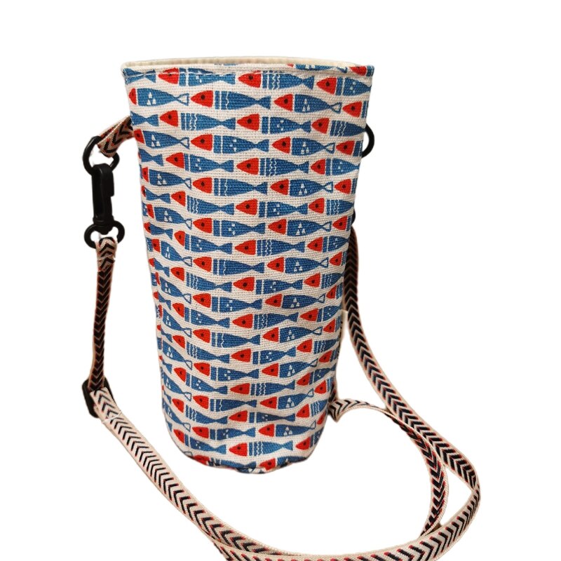 Sac porte-gobelet avec bandoulière réglable, bouteille d'eau créative, fourre-tout, sac porte-gobelet, pochette avec bandoulière, 87HA
