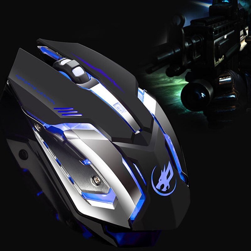 WARWOLF Mechanical Mouse Wireless Gaming Mouse Silent LED Backlit USB Optical Ergonomic Mouse