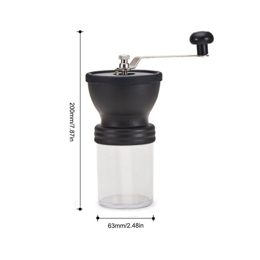 Transparent Hand Grinder Adjustable Ceramic Core 304 Stainless Steel Washable Hand Coffee Machine Kitchen Appliance