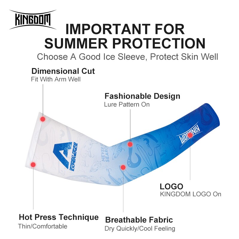 Reino de seda gelo braço de pesca mangas uv sol ao ar livre proteção respirável homem mulher braço mangas esportes ciclismo pesca vestuário
