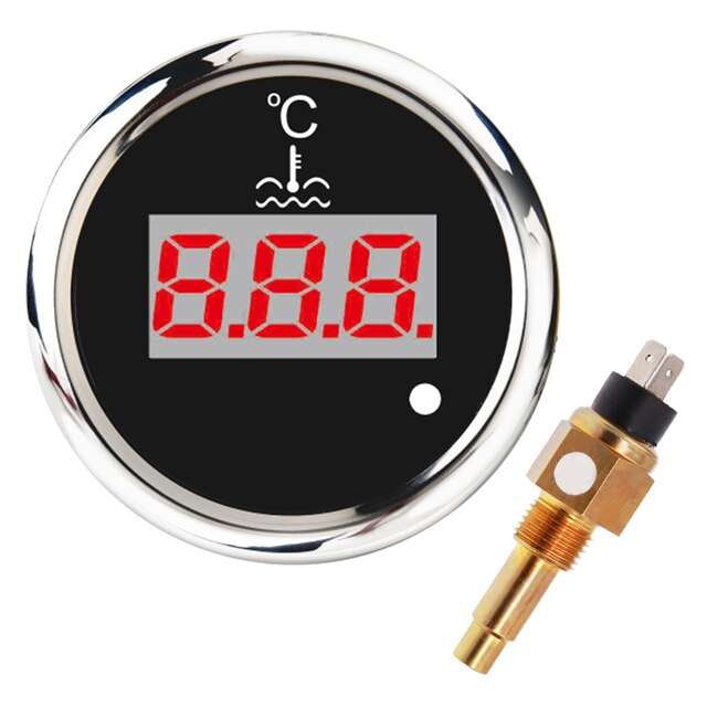40-120 ℃ Water Temp Gauge Temperatuur Sensor Auto Vrachtwagen Boot Moto Meter Voertuig Indicator Met Rode Backlight: BS Digital Sensor