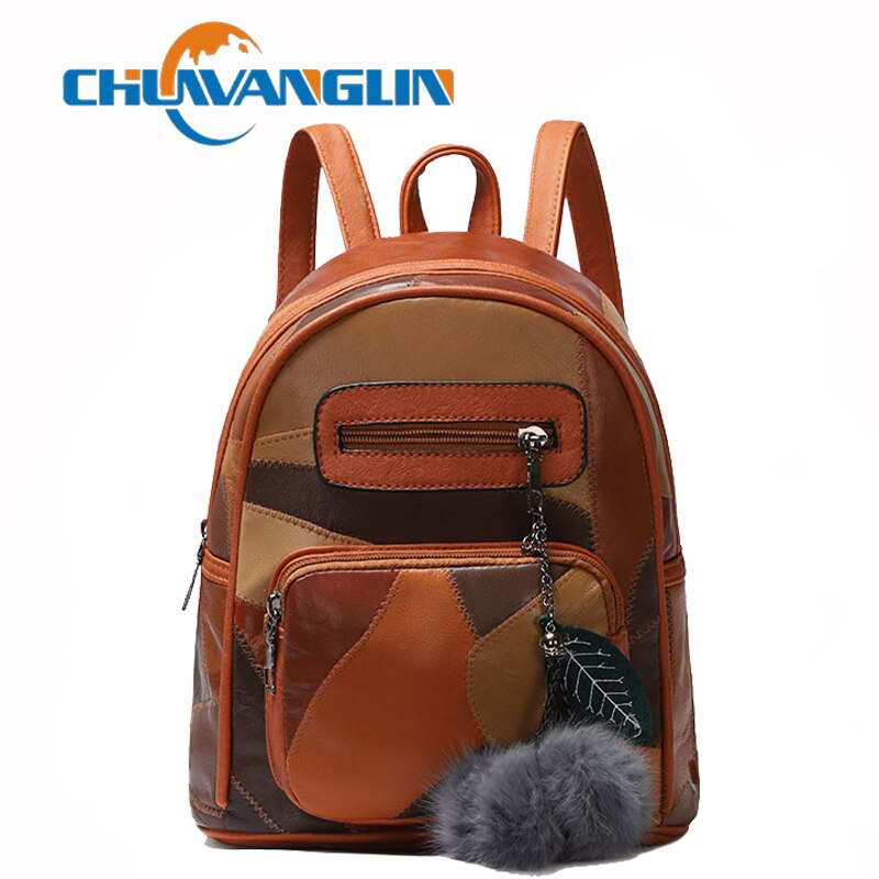 Chuwanglin Vintage leather women backpack Multifunction Female school bag for teenager girls Ladies Travel Bag F81202