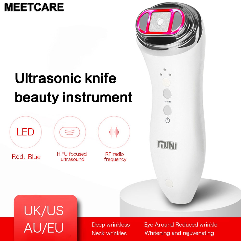 Ultrasonic Mini Hifu High Intensity Focused Ultrasound Facial Lifting Machine Face Lift RF LED Anti Wrinkle Skin Care Spa Beauty