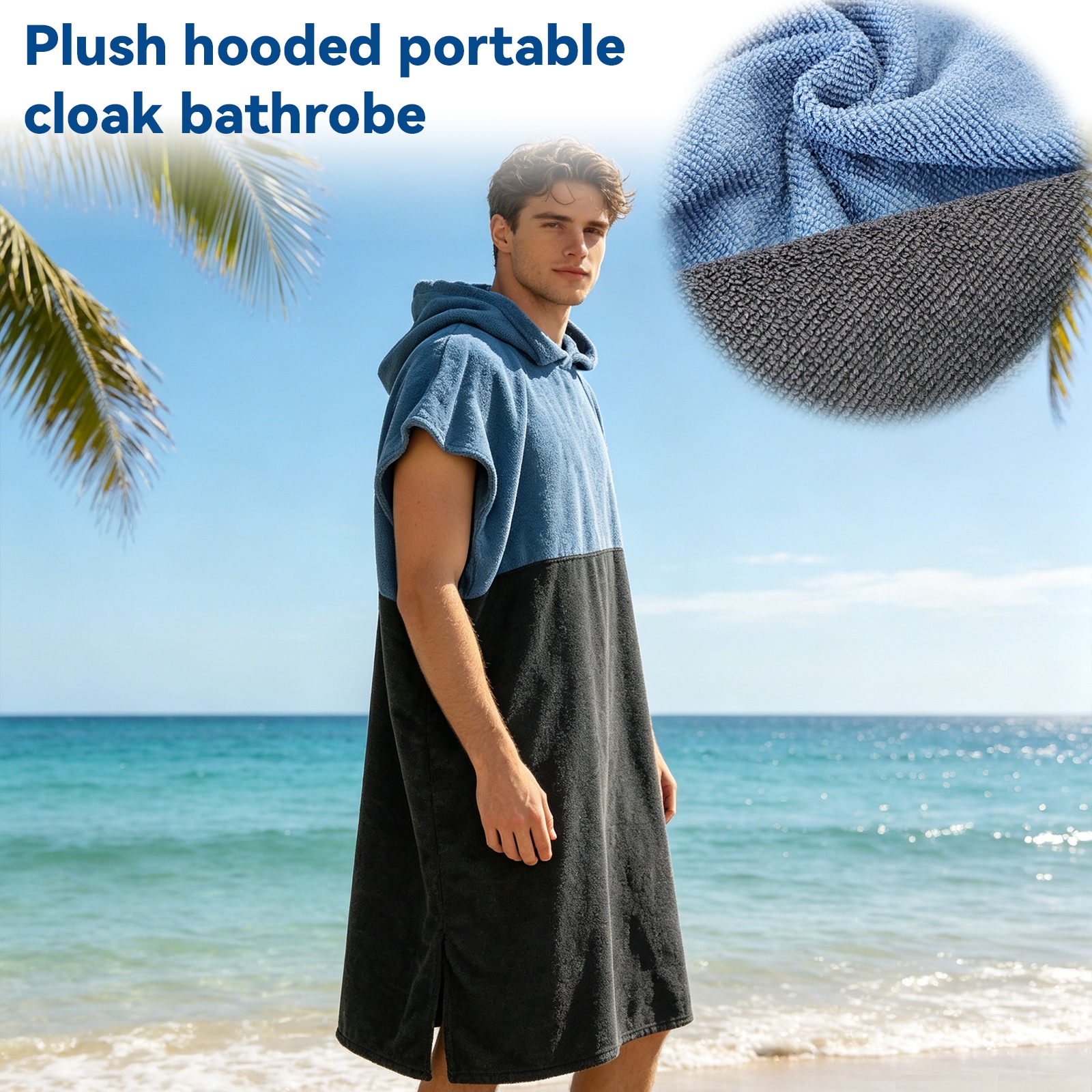 Volwassenen snel drogende surf poncho hoodie microvezel strandjas zwemhanddoek voor wisselen en strandgebruik