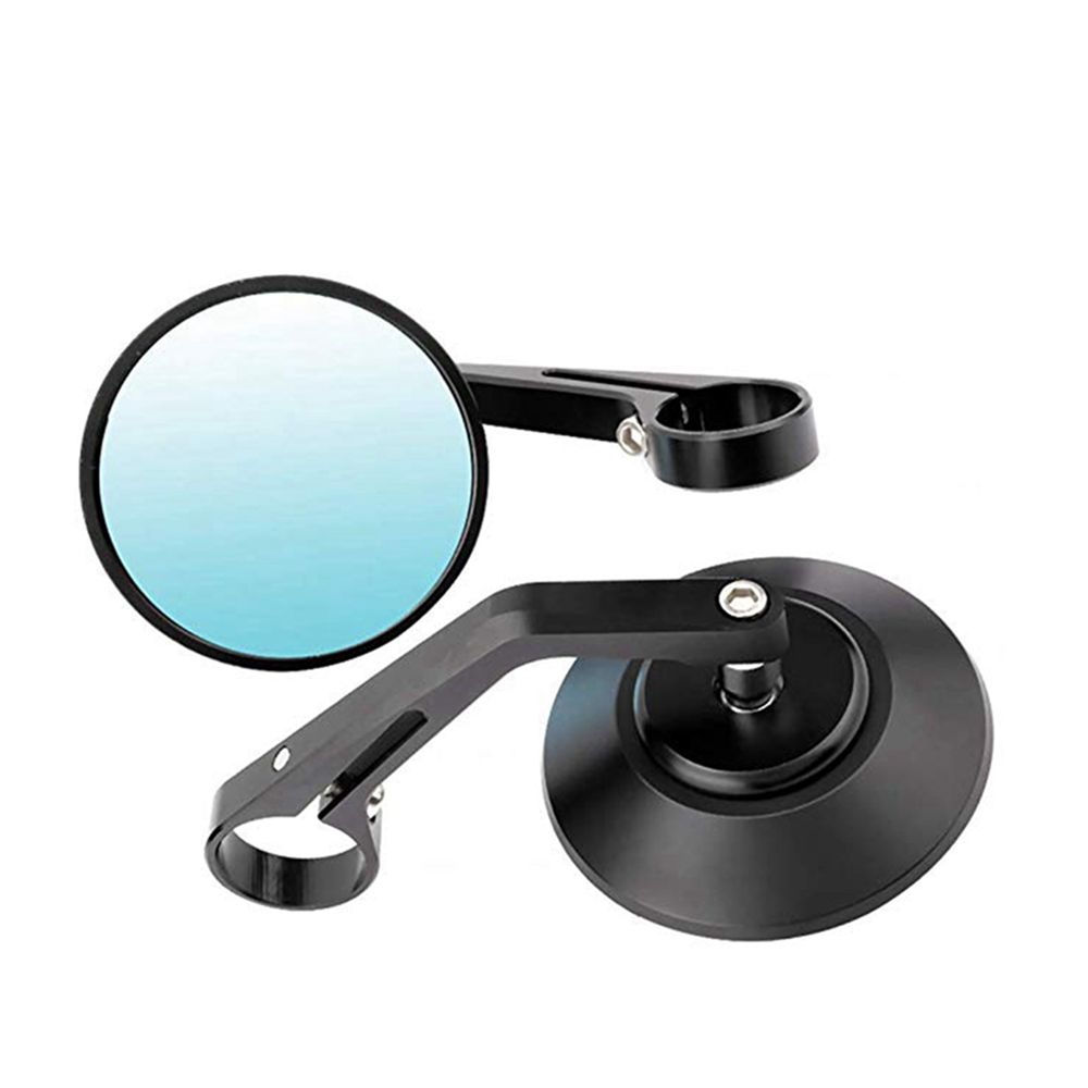 Universele Bar End Spiegels Motorfiets Stuur Achteruitkijkspiegels Blauwe Lens Anti Glare 7/8 "Handvat Ronde Voor De Meeste ATV UTV E-bike