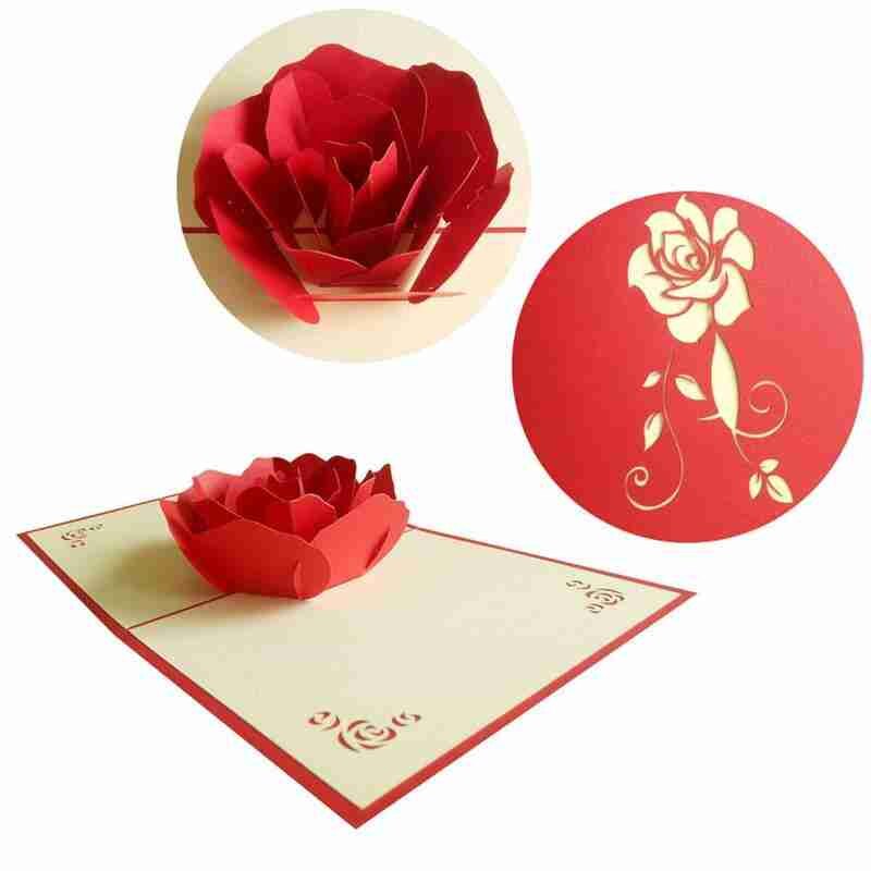 3D Popped Greeting Card Love Romantic Wedding Valentine's Cards Decorations Cards Christmas For Home Day Invitations R2R3