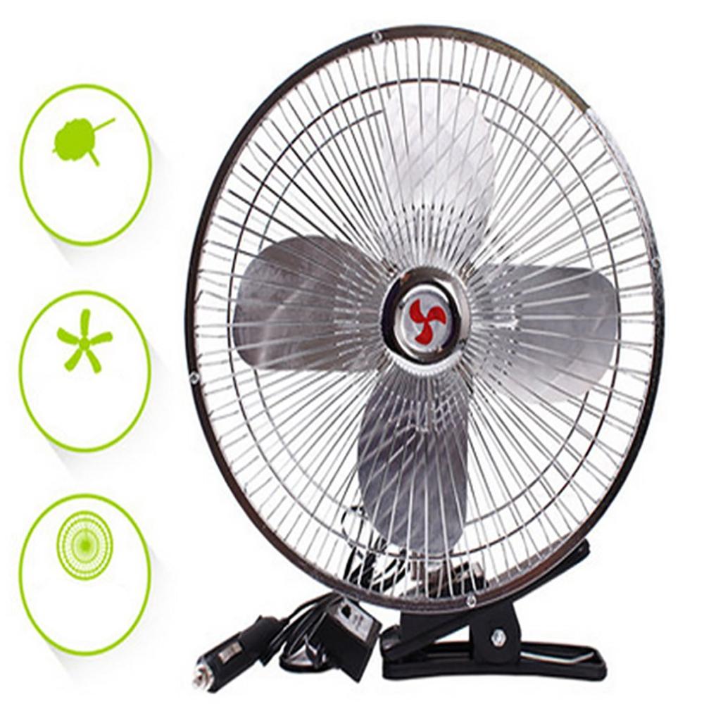 Truck Van Car Fan 10 Inch 12v High Power All Metal Adjustable Speed Fan Electric Auto Cooling Fan Rotatable