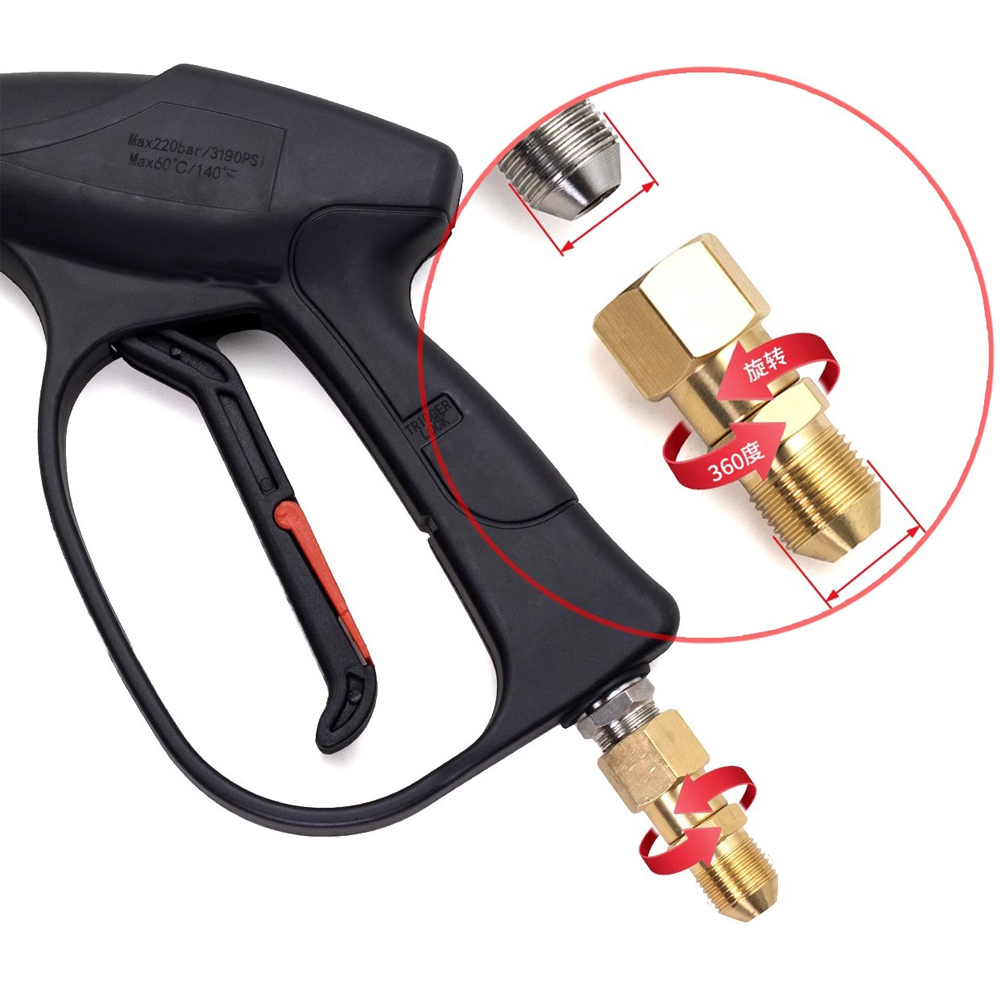 Pressure Washer Swivel Fitting Anti Twist Brass Connector Joint 360° Kink Free Swivel Fitting For Pressure Washer Gun Hose
