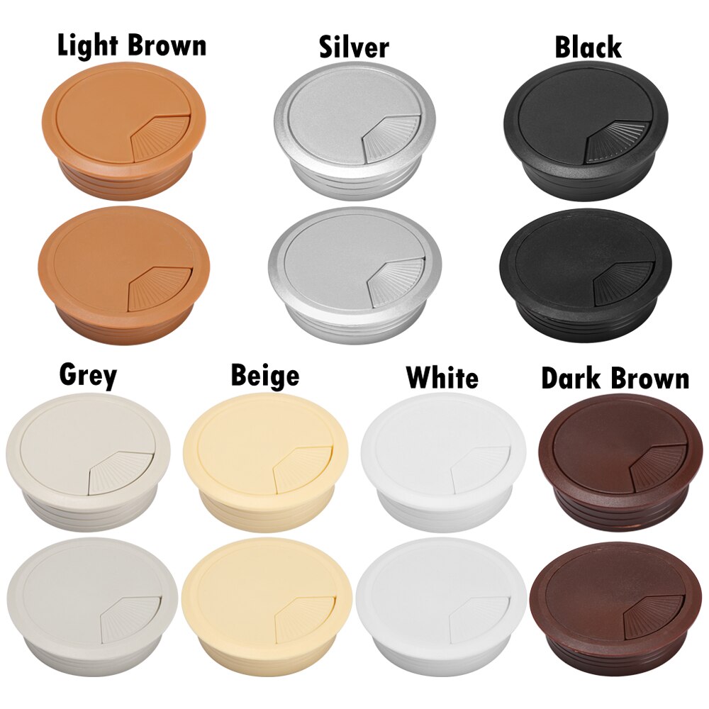 60/80mm Desk Table Plastic Cable Hole Cover Base PC Computer Cable Outlet Port Desk Round Wire Tidy Grommet Furniture Tools