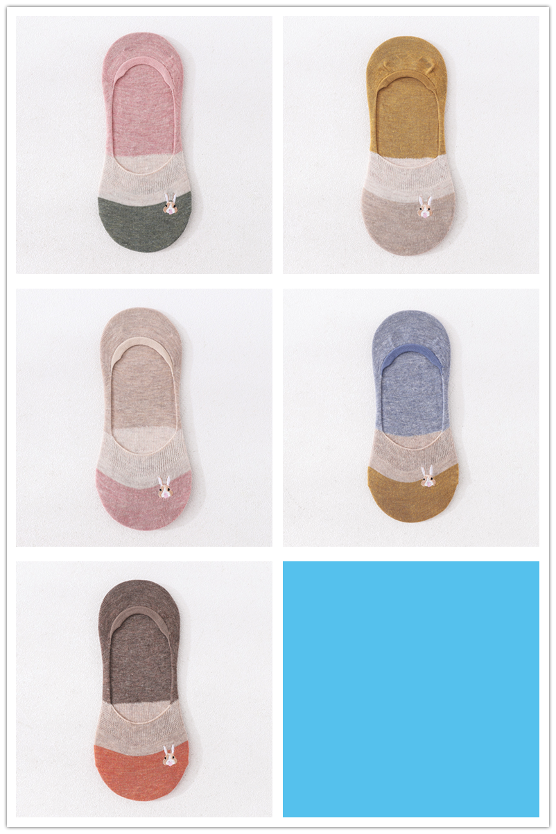 5 Piars/Pack Kawaii No Show Socks Women Cotton Ankle Cute Breathable Sweat-absorbent Comfortable Spring Summer Autumn: 11