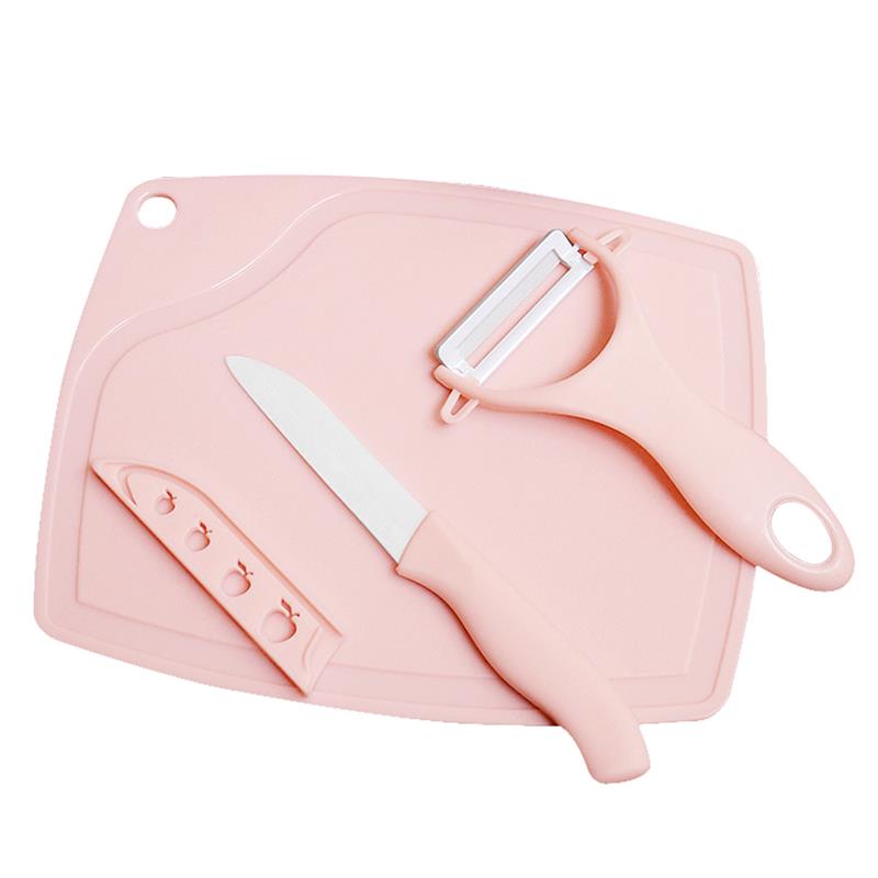3 blocs à découper outils PP plastique résistant à la chaleur planches à découper les fruits couteaux de cuisine et accessoires outils de cuisine: pink