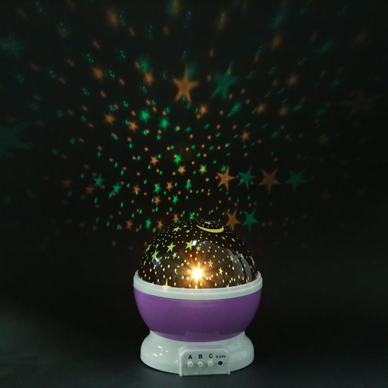 Roterende Projector Starry Night Lamp Sky Star Kinderen Kids Baby Slaap Romantische LED USB Projectie Lichten Xmas