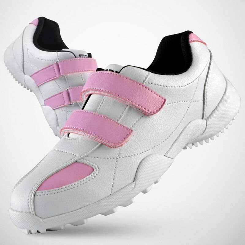 Zapatos de Golf para niñas, antideslizantes, transpirables, de malla, zapatillas para niños, zapatillas ligeras de atletismo con velcro AA20174
