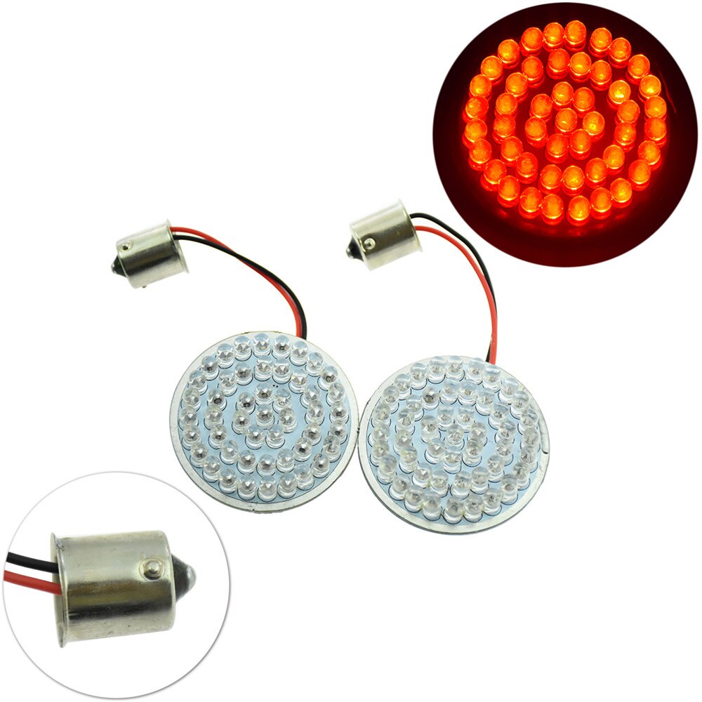 Motorcykel kula blinkers blinkljus lampa 1156 1157 vita bärnstensröda led insatser lampor 2 st för harley dyna sportster: 1156 ljus 1