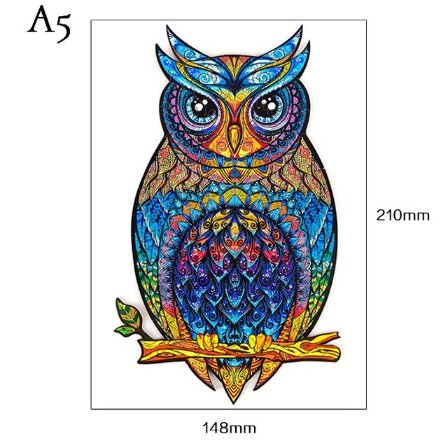 Diy Houten Tier Jigsaw Puzzels Set Spaß Houten Puzzels Voor Volwassenen En Kinderen Montessori Interactief Spel Speelgoed Puzze: A5 Owl
