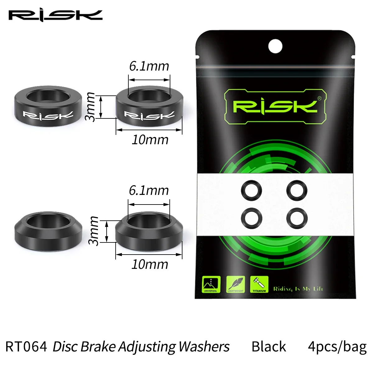 2 Pairs Risk Disc Brake Adjusting Concave and Convex Washer Brake Caliper Mount M6 Cone Spacer Bolt Titanium Alloy Gasket Screw: Beige