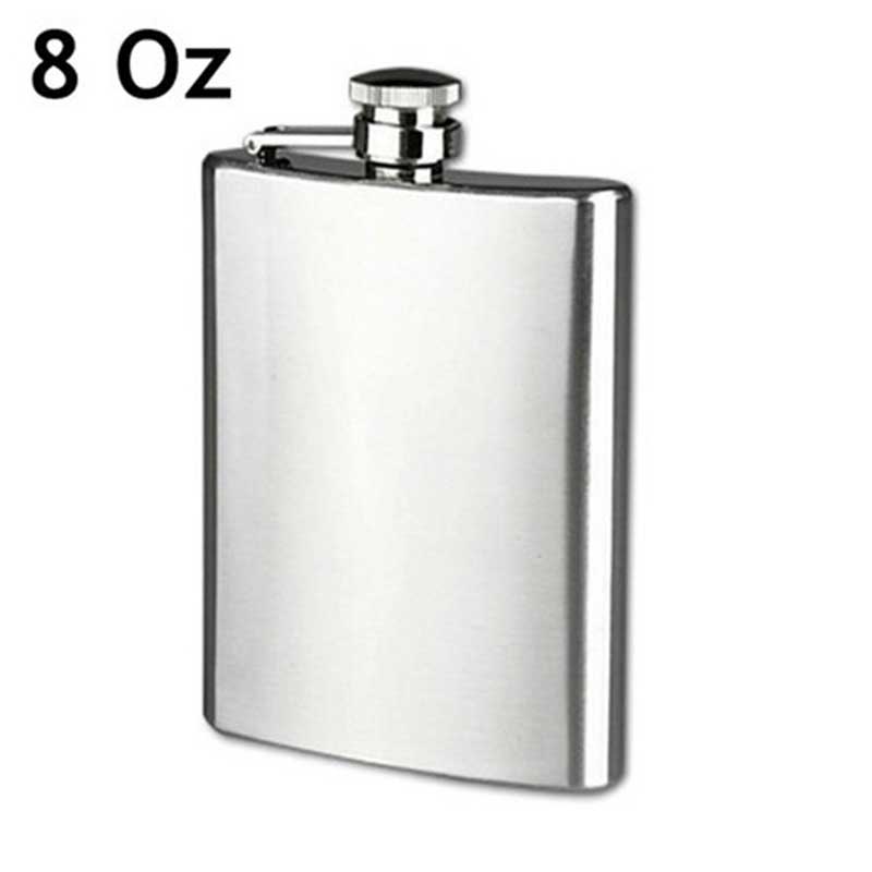 Stainless Steel Hip Liquor Flask Whiskey Alcohol Pocket Wine Bottle 4-10OZ 18oz E2S: 8oz