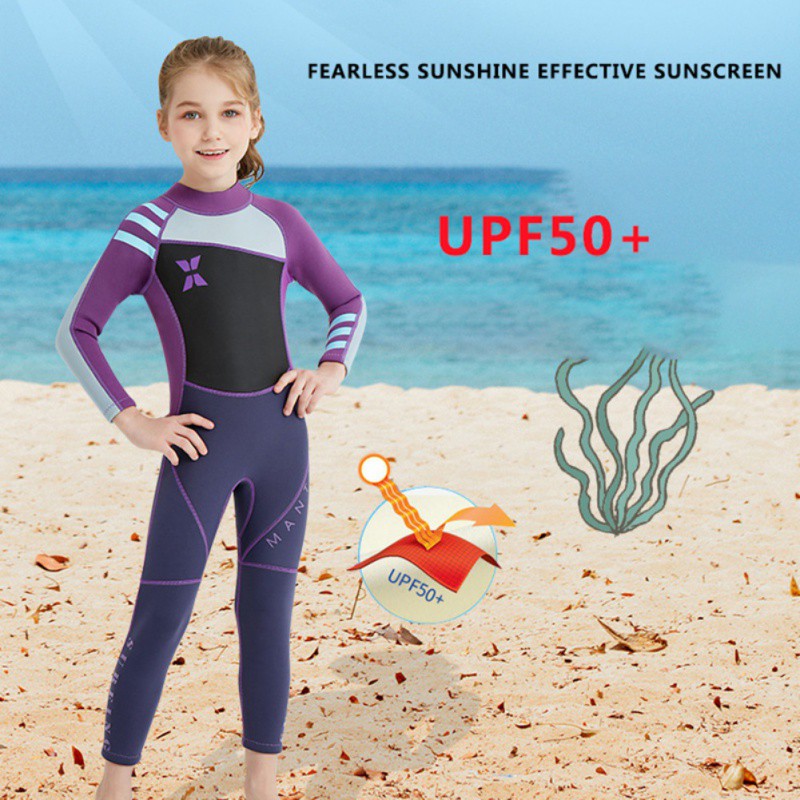 Child One-piece Diving Suit 2.5mm Surfing Wetsuit Kids Neoprene Thermal Swimsuit Wetsuits for Diving Swimming Surfing